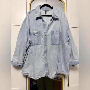 H&M light wash denim shirt